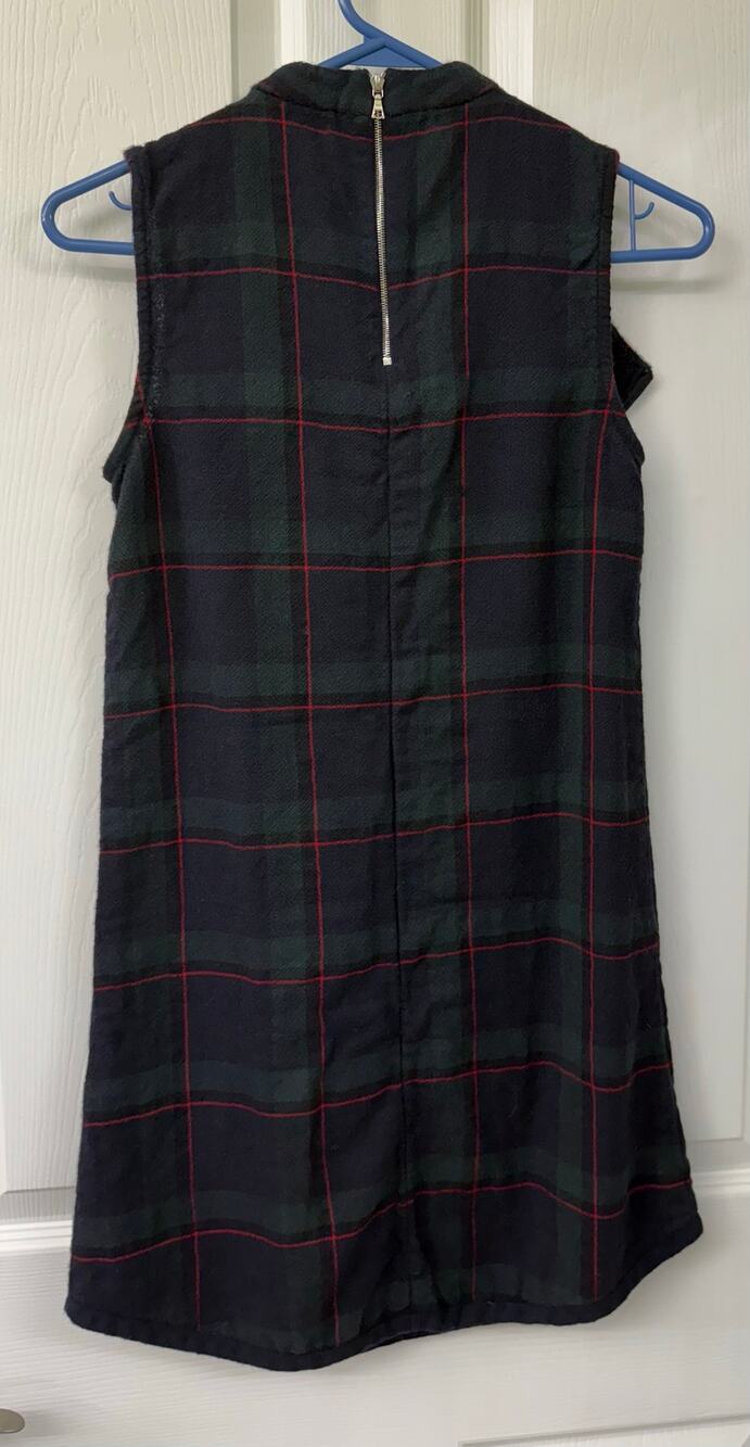 Suno size 0 wool plaid sleeveless dress ptp 15.5 99% virgin wool 1% silk